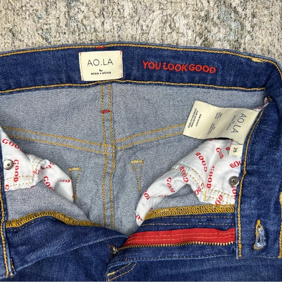 AO.LA by Alice + Olivia Good High Rise Ankle Skinny Jeans Size 25 - Picture 4 of 5